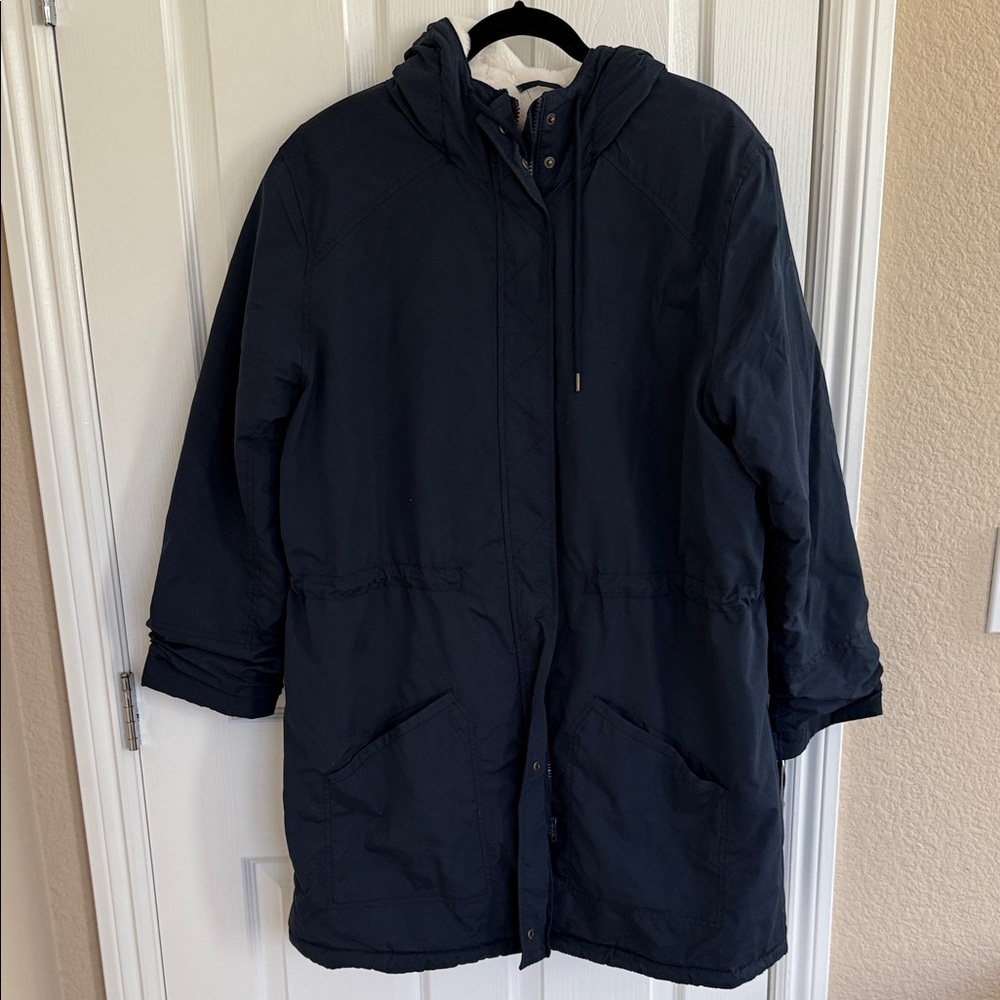 Old Navy Navy blue Jacket with Cream Lining- parka